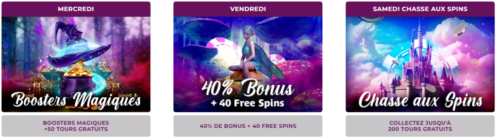 Boosters magiques du mercredi sur Magical Spin Casino