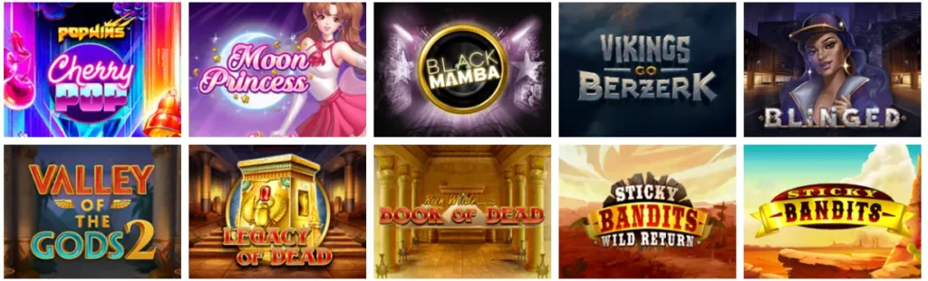 sélection des meilleurs jeux sur magical spin casino