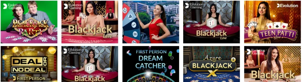 Section de jeux en direct sur le casino Magical Spin